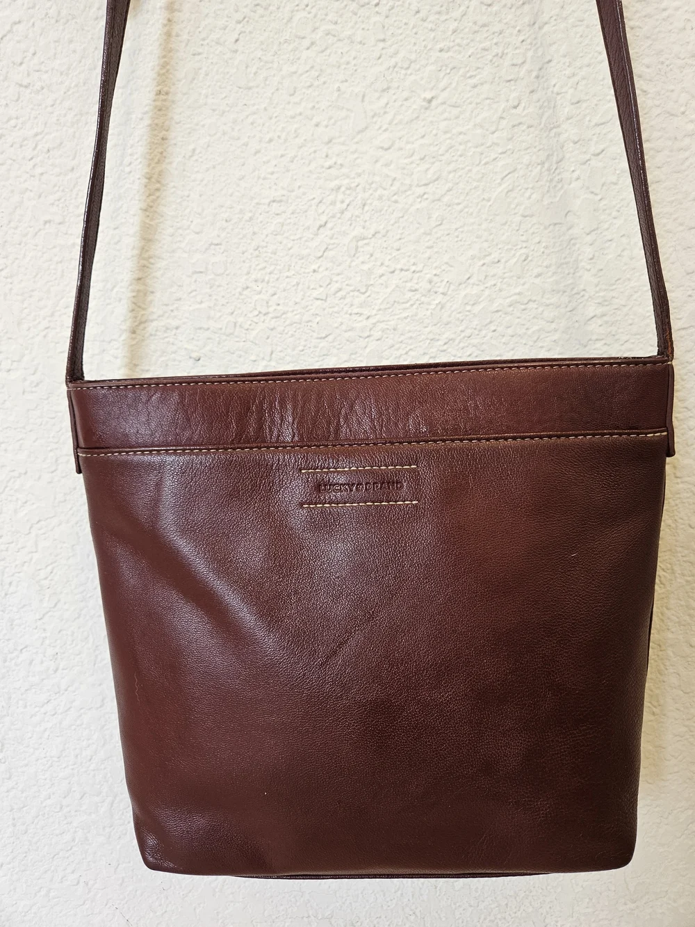 Lucky Brand Genuine Leather Crossbody Messenger Bag Boho Mahogany